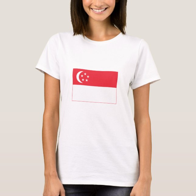 T-shirt Drapeau de Singapour (Devant)