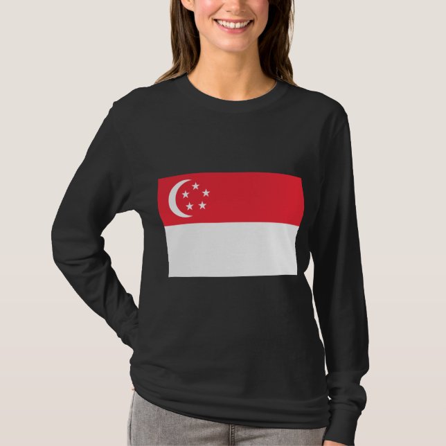 T-shirt Drapeau de Singapour (Devant)