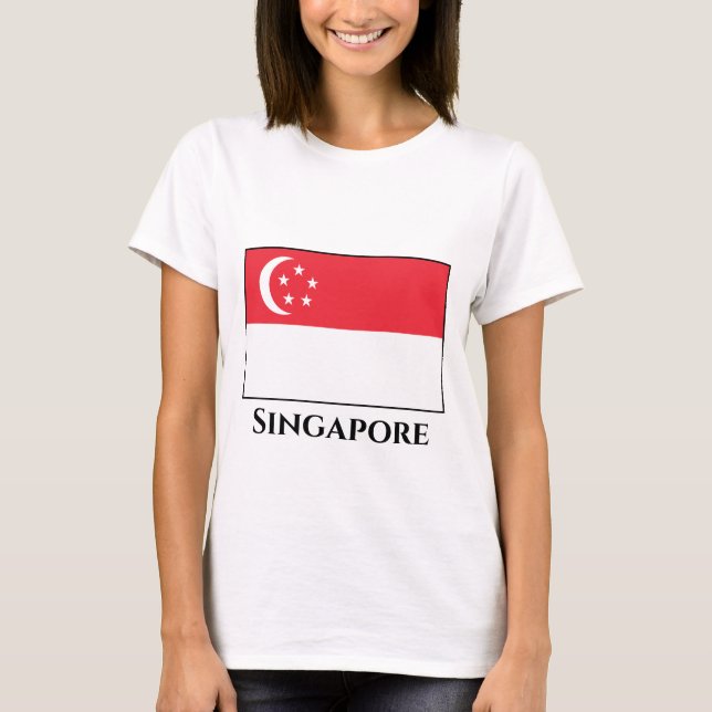 T-shirt Drapeau de Singapour (Devant)