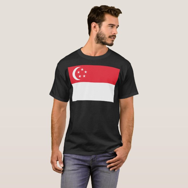 T-shirt Drapeau de Singapour (Devant entier)