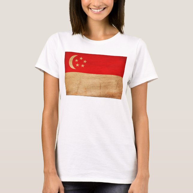 T-shirt Drapeau de Singapour (Devant)