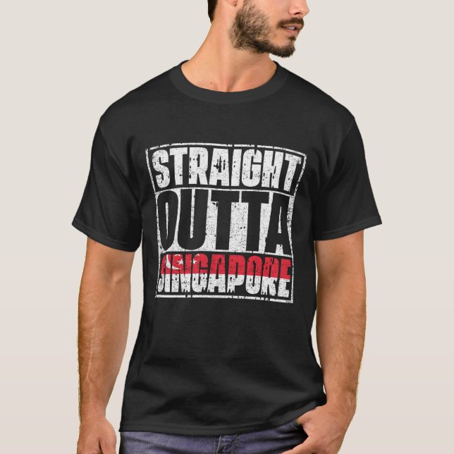 T-shirt Drapeau de Singapour droit (Devant)