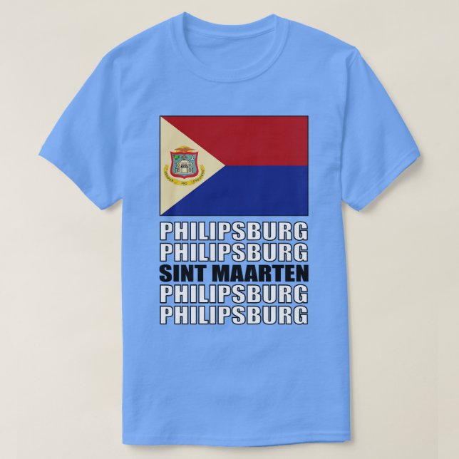 T-shirt Drapeau de Sint Maarten (Design devant)