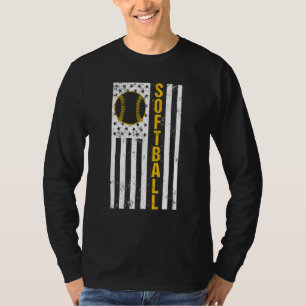 T-shirt Drapeau de softball Tenue d'entraîneur de softba
