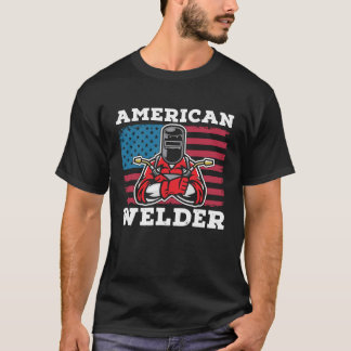 T-shirt Drapeau de soudage Usa Metal Worker American Welde