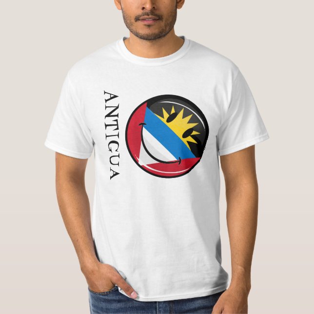T-shirt Drapeau de sourire d'Antigua-et-Barbuda (Devant)