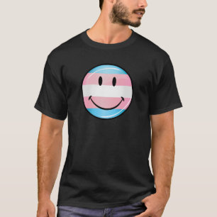 T-shirt Drapeau de sourire rond de transsexuel
