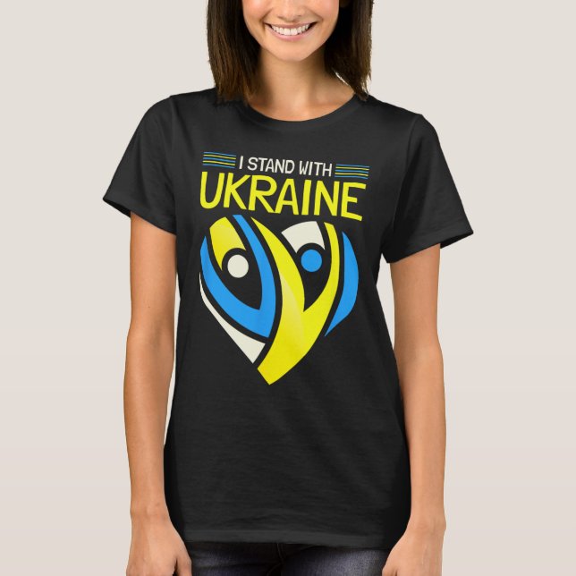 T-shirt Drapeau de soutien à l'Ukraine Anti-Poutine Dites  (Devant)