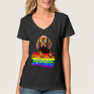 T-shirt Drapeau de soutien aux femmes fières de Dachshund