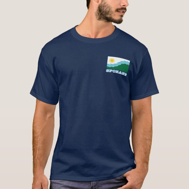 T-shirt Drapeau de Spokane, État de Washington (Devant)