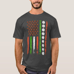 T-shirt Drapeau de sport américain Halloween Citrouille Vo