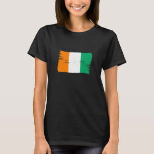T-shirt Drapeau de style pinceau vintage Côte d'Ivoire