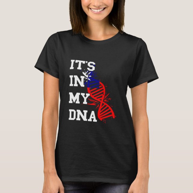 T-shirt Drapeau de Taïwan C'est dans ma molécule d'ADN Fie (Devant)