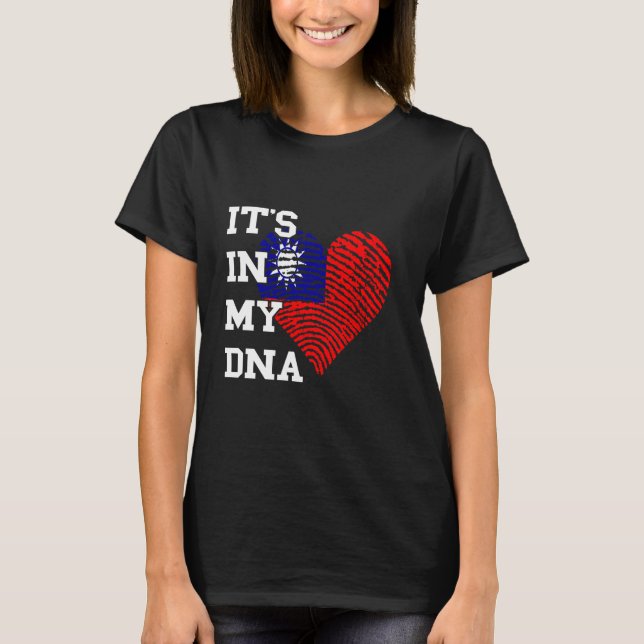 T-shirt Drapeau de Taïwan C'est dans mon empreinte digital (Devant)
