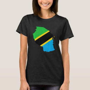 T-shirt Drapeau de Tanzanie en Tanzanie contour Tanzanie