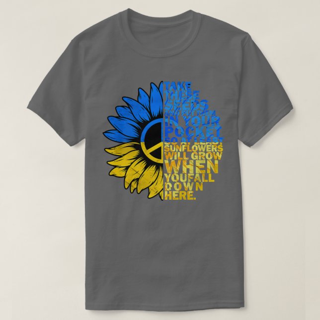 T-shirt Drapeau de tournesol Ukraine Soutien de la paix Uk (Design devant)