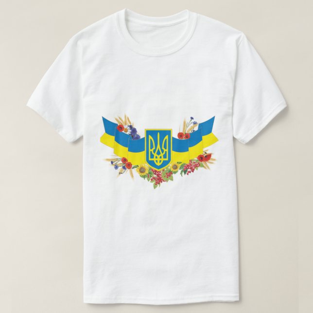 T-shirt Drapeau de tournesol ukrainien, Ukraine, fleur, bl (Design devant)