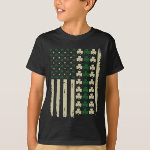 T-shirt Drapeau de trèfle irlandais American Retro Shamroc