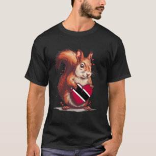 T-shirt Drapeau de Trinité-et-Tobago Écureuil Cœur Tobagon