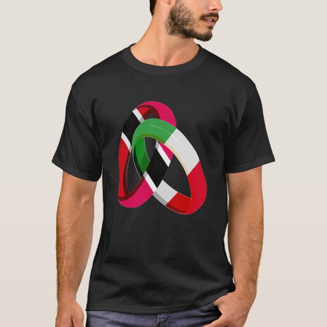 T-shirt Drapeau de Trinité-et-Tobago Italie Grosse ceintur (Devant)