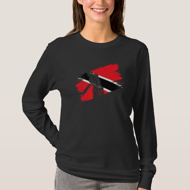 T-shirt Drapeau de Trinité-et-Tobago Supporter de cricket  (Devant)