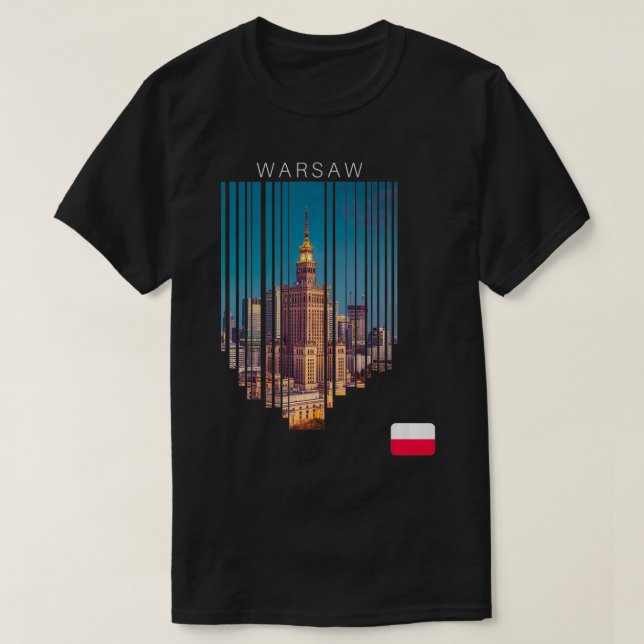 T-shirt Drapeau de Varsovie Pologne (Design devant)