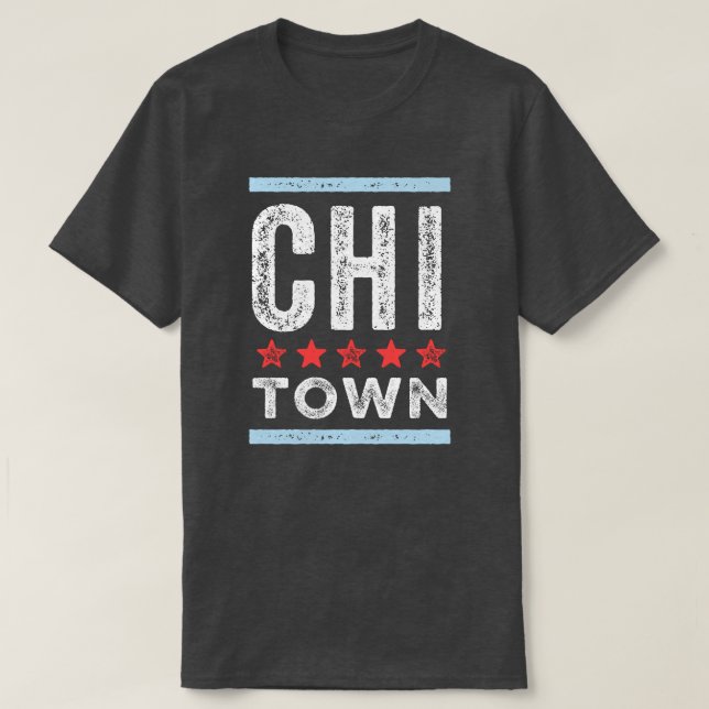 T-shirt Drapeau de ville de Chitown Chicago (Design devant)