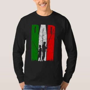 T-shirt Drapeau De Voyage Pêche Fils Et Papa Angler Italie