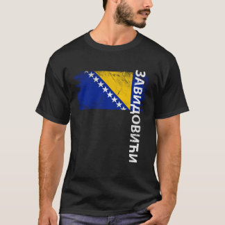 T-shirt Drapeau de Zavidovici Bosnie pour hommes femmes en