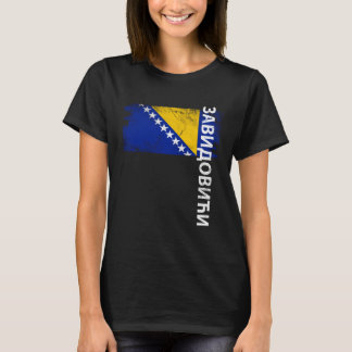 T-shirt Drapeau de Zavidovici Bosnie pour hommes femmes en