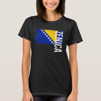 T-shirt Drapeau de Zenica Bosnie pour hommes femmes enfant