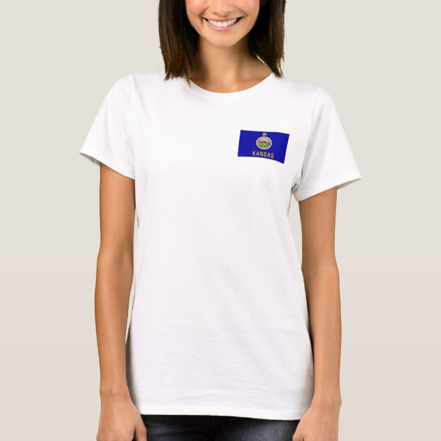 T-shirt Drapeau de Zip Jogger en polaire féminin du Kansas (Devant)
