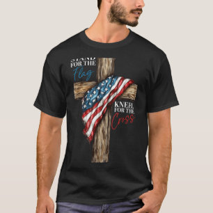 T-shirt Drapeau debout pour la croix à genoux Patriotique
