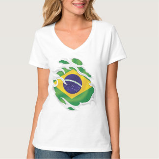T-shirt Drapeau déchiré du Brésil