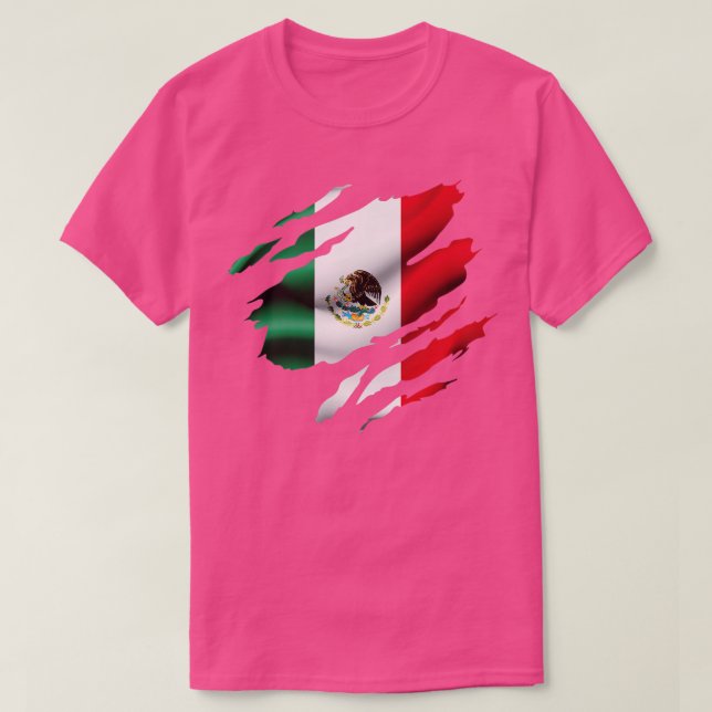 T-shirt Drapeau déchiré du Mexique (Design devant)