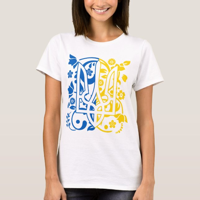 T-shirt Drapeau décoratif ukrainien de Kiev Trysub (Devant)