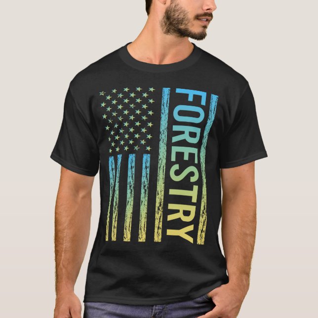 T-shirt Drapeau dégradé de la foresterie (Devant)