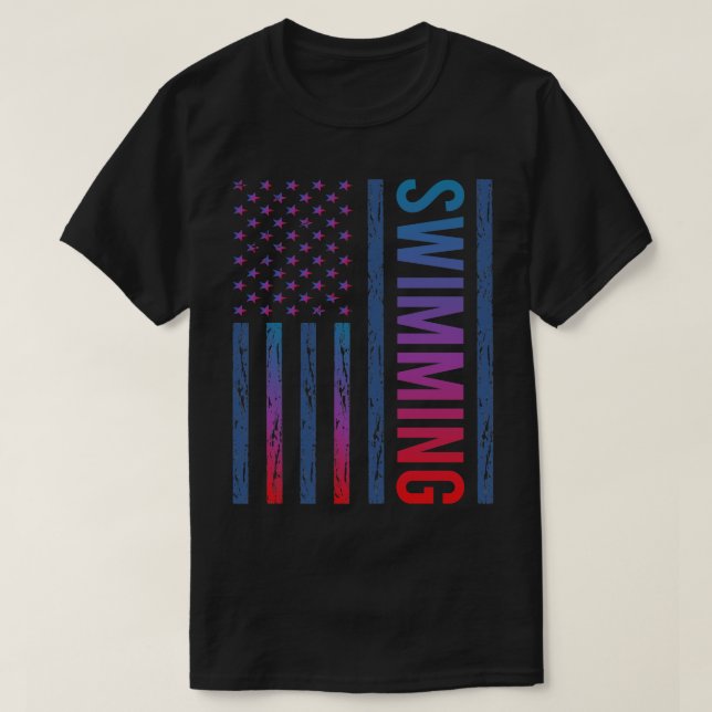 T-shirt Drapeau Dégradé Nage Nage (Design devant)