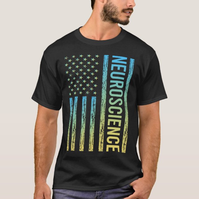 T-shirt Drapeau dégradé Neuroscience Neuroscientifique (Devant)