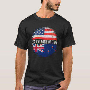 T-shirt Drapeau demi-américain demi-néo-zélandais USA