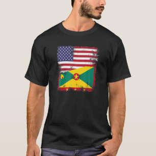 T-shirt Drapeau demi-grenadien Grenade Vintage USA Cadea