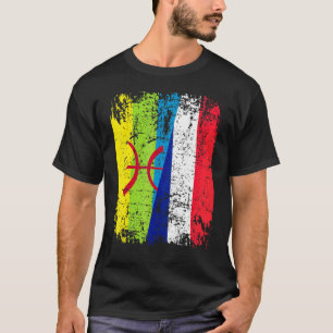 T-shirt Drapeau demi-kabyle français des racines amazigh