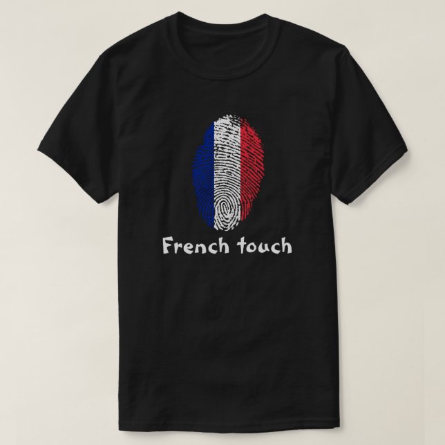 T-shirt Drapeau d'empreinte digitale de contact de (Design devant)