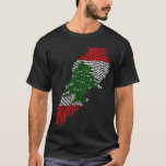 T-shirt Drapeau d'empreintes digitales libanais soutien Ma<br><div class="desc">"Un design unique avec le drapeau libanais sur un motif d'empreintes digitales,  symbolisant le soutien,  la protestation et l'amour pour le Liban."</div>