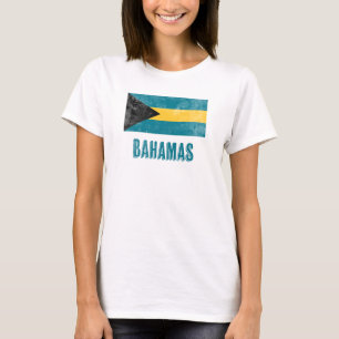 T-shirt Drapeau des Bahamas "Grunge" look.