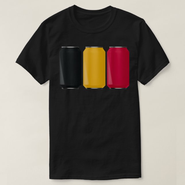 T-shirt Drapeau des boîtes de bière patriotiques Belgique (Design devant)