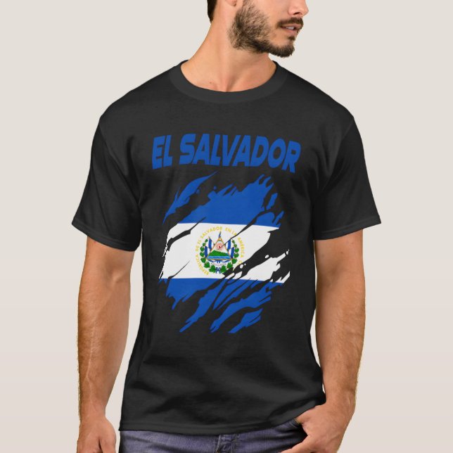 T-shirt Drapeau des drapeaux du Salvador (Devant)