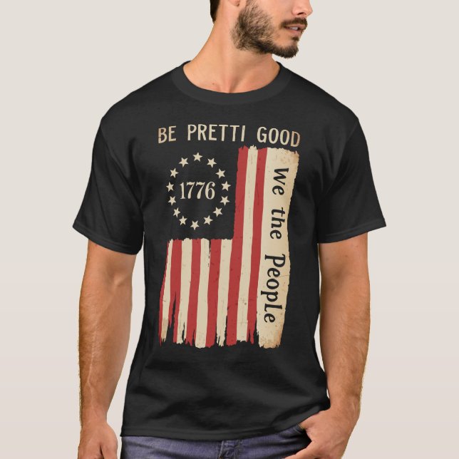 T-shirt Drapeau des droits de l'homme « Sois plutôt bon »  (Devant)