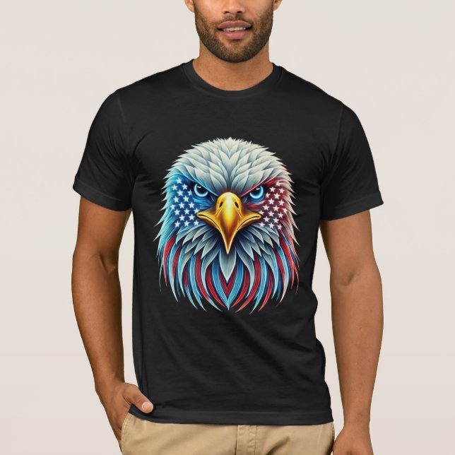 T-shirt Drapeau des États-Unis Aigle chauve Patriotique (Devant)