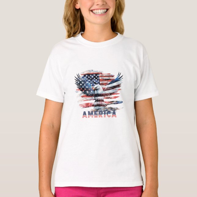 T-shirt Drapeau des États-Unis. Amérique (Devant)